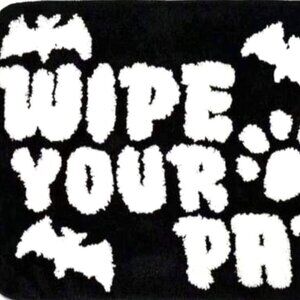 QIONG MENG Halloween “Wipe Your Paws” Gothic Bat Dog Paws Doormat 17 x 27 Bathro